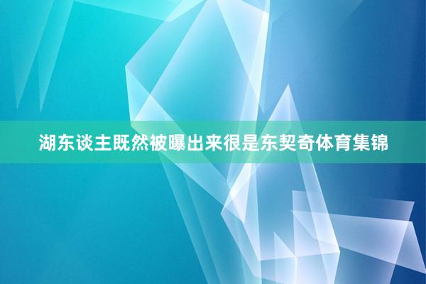 湖东谈主既然被曝出来很是东契奇体育集锦