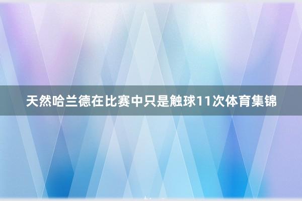 天然哈兰德在比赛中只是触球11次体育集锦